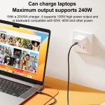awei CL-221T Type-C to Type-C 240W Smart Fast Data Charging Cable, CL-221T 2m - Image 4