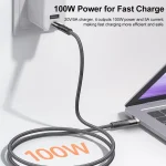 awei CL-229C Type-C to Type-C 100W with Chip Braid Fast Data Charging Cable, CL-229C 1.2m - Image 4