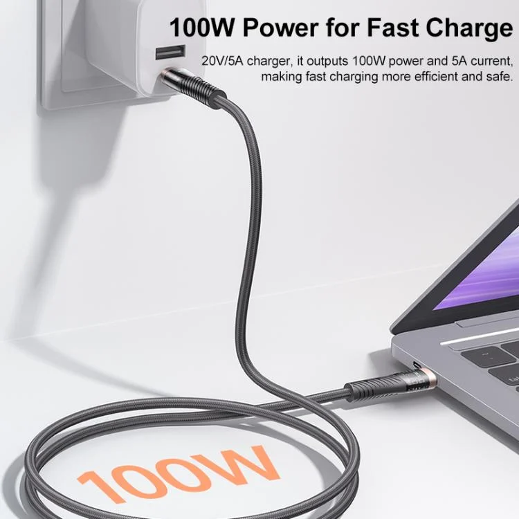 EDA0075163_B3.webp awei CL-229C Type-C to Type-C 100W with Chip Braid Fast Data Charging Cable, CL-229C 1.2m - Image 4