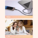 awei CL-229C Type-C to Type-C 100W with Chip Braid Fast Data Charging Cable, CL-229C 1.2m - Image 6