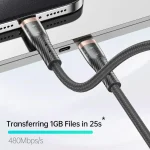 awei CL-229i Type-C to 8 Pin 27W with Chip Braid Fast Data Charging Cable, CL-229i 1.2m - Image 3