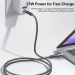 awei CL-229i Type-C to 8 Pin 27W with Chip Braid Fast Data Charging Cable, CL-229i 1.2m - Image 4