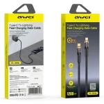 awei CL-229i Type-C to 8 Pin 27W with Chip Braid Fast Data Charging Cable, CL-229i 1.2m - Image 8