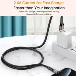 awei CL-229L USB A to 8 Pin Braid Fast Data Charging Cable, CL-229L 1.2m - Image 4