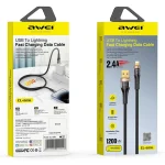 awei CL-229L USB A to 8 Pin Braid Fast Data Charging Cable, CL-229L 1.2m - Image 8