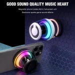 M2 Portable RGB Light Smart Bluetooth Speaker Magnetic Speaker Phone Holder, M2(Black), M2(White) - Image 2