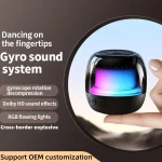M88 Portable Gyro RGB Atmosphere Light Bluetooth Speaker Subwoofer, M88 - Image 2