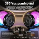 M88 Portable Gyro RGB Atmosphere Light Bluetooth Speaker Subwoofer, M88 - Image 9