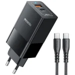 Yesido YC73 65W USB and USB-C / Type-C Dual Port GaN Fast Charger Set, EU Plug