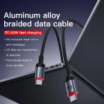 Yesido CA181 PD60W 3A USB-C / Type-C to USB-C / Type-C Charging Data Cable, Length: 1.2m, CA181 - Image 2