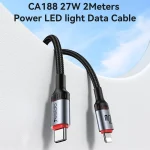 Yesido CA184 PD27W 3A USB-C / Type-C to 8 Pin Charging Data Cable, Length: 2m, CA184 - Image 2