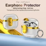 Electroplating Transparent Wireless Earphones Case with Security Lock, For AirPods 4, For AirPods Pro 2 - Image 3