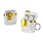 Electroplating Transparent Wireless Earphones Case with Security Lock, For AirPods 1 / 2