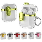Electroplating Transparent Wireless Earphones Case with Security Lock, For AirPods 1 / 2 - Image 2