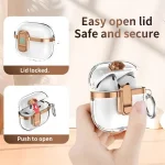 Electroplating Transparent Wireless Earphones Case with Security Lock, For AirPods 1 / 2 - Image 7