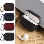 Carbon Fibre Texture PU Earbuds Box PC Case with Hook, For AirPods 4, For AirPods Pro 2, For AirPods 3, For AirPods Pro, For AirPods 1 / 2 - Image 2