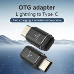 8 Pin to Type-C OTG Adapter, 8 Pin to Type-C(Black) - Image 2