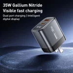 REMAX U2-AC 35W USB and Type-C GaN Digital Display Fast Charger, EU Plug, UK Plug - Image 2