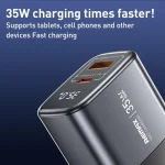 REMAX U2-AC 35W USB and Type-C GaN Digital Display Fast Charger, EU Plug, UK Plug - Image 4
