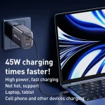 REMAX U2-AC 67W USB and Type-C GaN Digital Display Fast Charger, EU Plug, UK Plug - Image 4