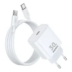 REMAX RP-U71 30W Type-C All-compatible GaN Charger with Data Cable, EU Plug, UK Plug