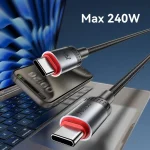 Yesido CA185 240W Type-C to Type-C Aluminum Alloy Data Cable, Length: 1.2m, CA185 - Image 3