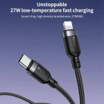 Yesido CA189 27W Type-C to 8 Pin Aluminum Alloy Data Cable, Length: 1.2m, 1.2m - Image 2