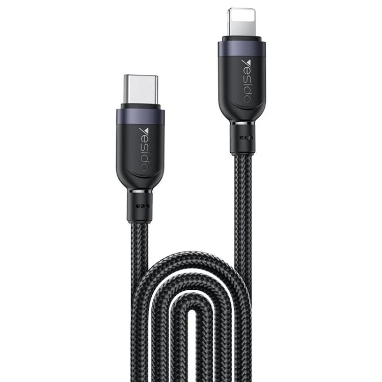 Yesido CA193 27W Type-C to 8 Pin Aluminum Alloy Data Cable, Length: 3m, 3m