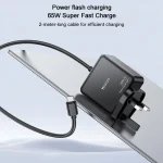 Yesido YC93 PD65W 2m USB-C / Type-C Cable Laptop Charger, UK Plug, YC93 - Image 2