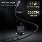 Yesido YC93 PD65W 2m USB-C / Type-C Cable Laptop Charger, UK Plug, YC93 - Image 7