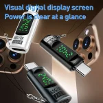 Type-C Male to Type-C Female 240W 80Gbps Adapter with Digital Display - Image 2