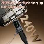 Type-C Male to Type-C Female 240W 80Gbps Adapter with Digital Display - Image 3