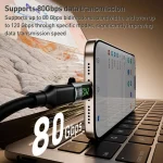 Type-C Male to Type-C Female 240W 80Gbps Adapter with Digital Display - Image 4