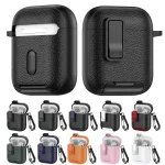 Leather Texture Wireless Earphones Case with Hook & Holder, For AirPods 1 / 2 - Image 2