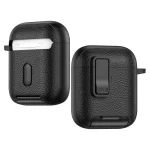 Leather Texture Wireless Earphones Case with Hook & Holder, For AirPods 1 / 2 - Image 3