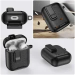 Leather Texture Wireless Earphones Case with Hook & Holder, For AirPods 1 / 2 - Image 6