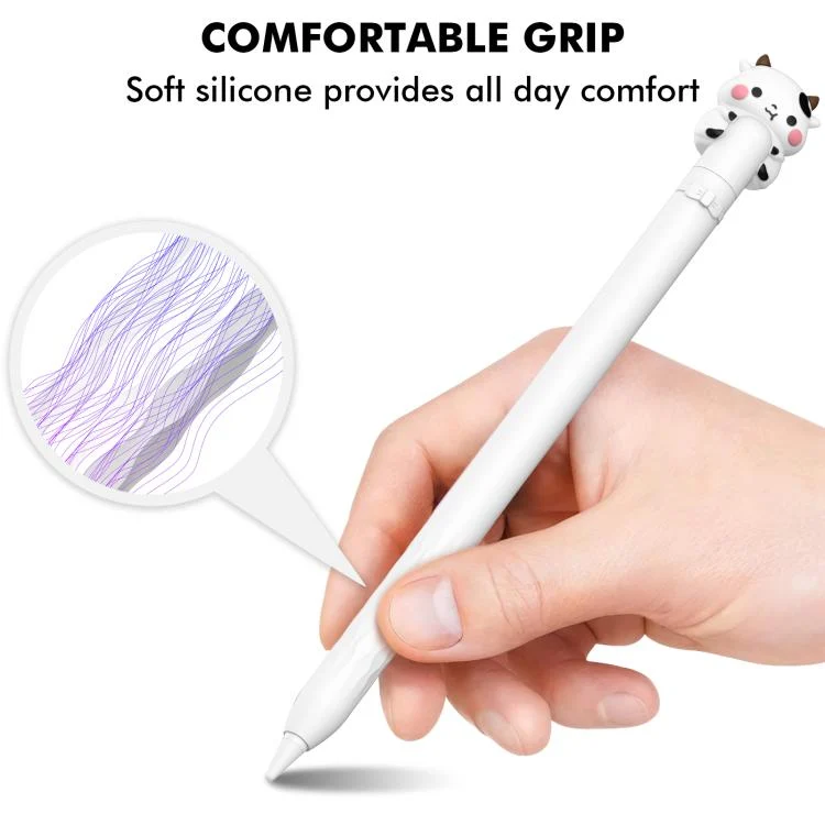 EDA007735901A_3.webp LC129-1 Cartoon Anti-roll Silicone Protective Stylus Pen Case, For Apple Pencil 1 - Image 4