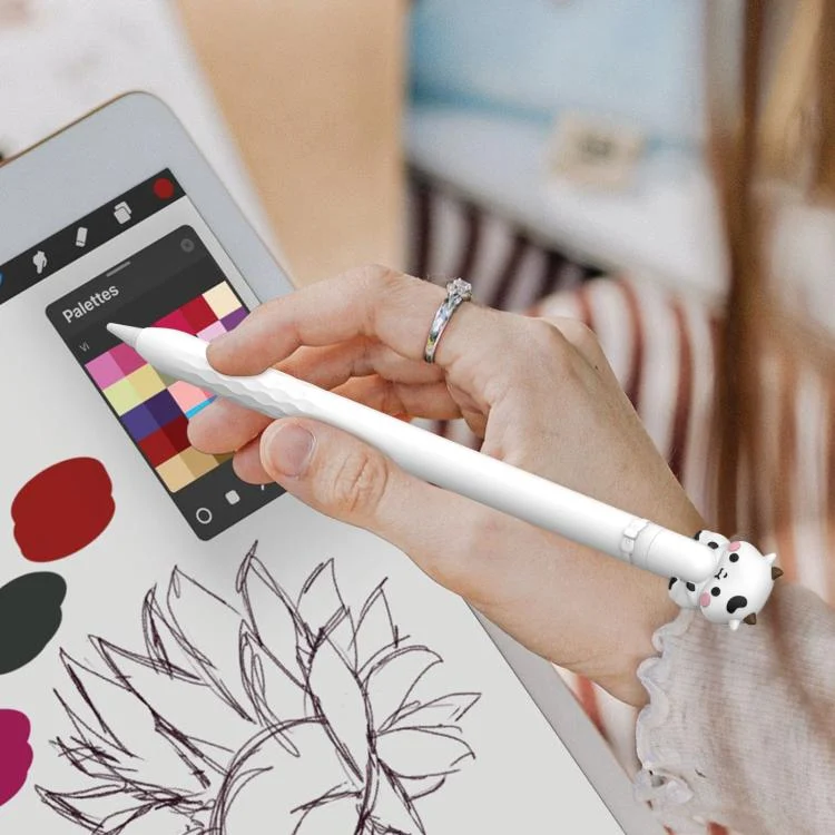 EDA007735901A_4.webp LC129-1 Cartoon Anti-roll Silicone Protective Stylus Pen Case, For Apple Pencil 1 - Image 5
