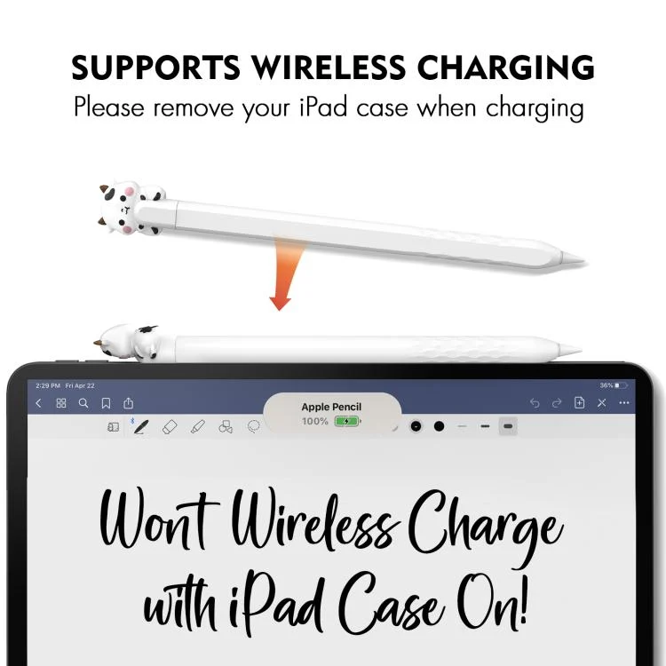 EDA007736001A_2.webp LC129-2 Cartoon Anti-roll Silicone Protective Stylus Pen Case, For Apple Pencil 2 / Pro - Image 3