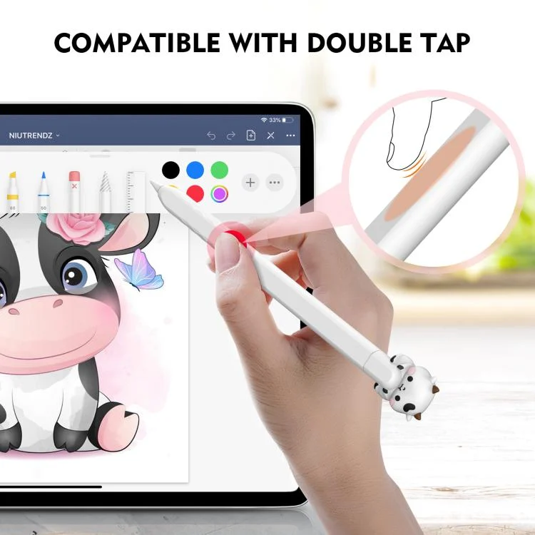 EDA007736001A_3.webp LC129-2 Cartoon Anti-roll Silicone Protective Stylus Pen Case, For Apple Pencil 2 / Pro - Image 4