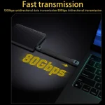 240W 8K 80Gbps USB-C / Type-C to USB-C / Type-C For Thunderbolt 5 Full Function FPC Cable Data Cable - Image 4