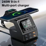 9 in 1 240W Multifunctional Multi-Port Charging Station with Alarm Function - Image 5