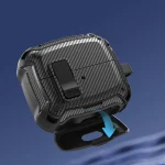 Bumblebee Fiber Texture Earphones Case with Hook & Holder, For Samsung Galaxy Buds3 / Buds3 Pro - Image 4