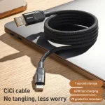 MOMAX Mag.Link DA57 66W USB to USB-C / Type-C Magnetic Braided Fast Charging Cable, 1m - Image 3