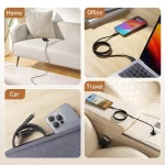 MOMAX Mag.Link DA57 66W USB to USB-C / Type-C Magnetic Braided Fast Charging Cable, 1m - Image 4