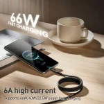 MOMAX Mag.Link DA57 66W USB to USB-C / Type-C Magnetic Braided Fast Charging Cable, 1m - Image 5