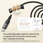 MOMAX Mag.Link DA57 66W USB to USB-C / Type-C Magnetic Braided Fast Charging Cable, 1m - Image 6