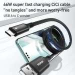 MOMAX DA60 66W USB to USB-C / Type-C Magnetic Braided Fast Charging Cable, 1m - Image 2