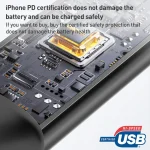 MOMAX DA60 66W USB to USB-C / Type-C Magnetic Braided Fast Charging Cable, 1m - Image 6