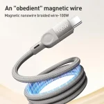 MOMAX DC35 100W USB-C / Type-C to USB-C / Type-C Magnetic Braided Data Cable, 1m - Image 2